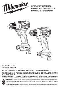 Manual de uso Milwaukee 3601-20 Atornillador taladrador