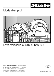 Mode d’emploi Miele G 646 Lave-vaisselle