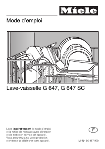 Mode d’emploi Miele G 647 SC Lave-vaisselle