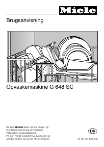 Brugsanvisning Miele G 648 SC Opvaskemaskine