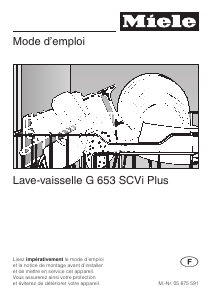 Mode d’emploi Miele G 653 SCVi Lave-vaisselle