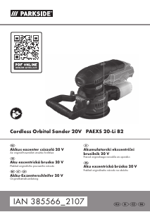 Priročnik Parkside PAEXS 20-Li B2 Ekscentrični brusilnik