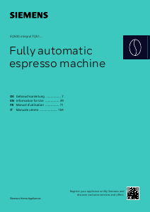 Manual Siemens TQ513D01 Espresso Machine