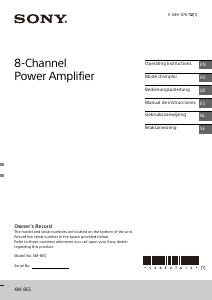 Manual Sony XM-8ES Car Amplifier