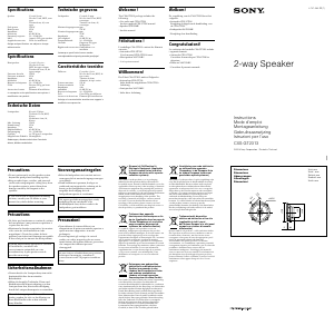 Manuale Sony CXS-GT2313 Altoparlante per auto