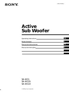 Mode d’emploi Sony SA-W11S Caisson de basses
