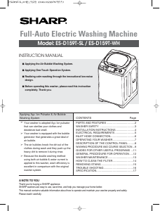 Manual Sharp ES-D159T-SL Washing Machine