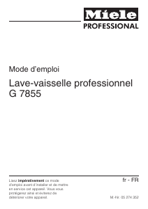 Mode d’emploi Miele G 7855 Lave-vaisselle