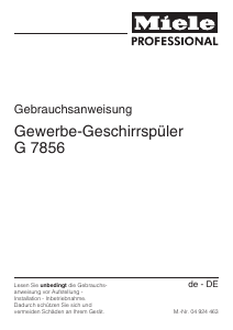 Bedienungsanleitung Miele G 7856 Geschirrspüler