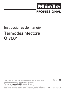 Manual de uso Miele G 7881 Lavavajillas