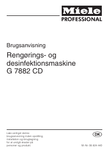 Brugsanvisning Miele G 7882 CD Opvaskemaskine