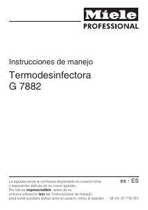 Manual de uso Miele G 7882 Lavavajillas