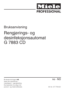 Bruksanvisning Miele G 7883 CD Oppvaskmaskin