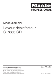 Mode d’emploi Miele G 7883 CD Lave-vaisselle