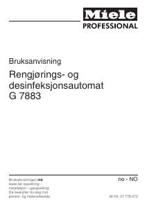 Bruksanvisning Miele G 7883 Oppvaskmaskin