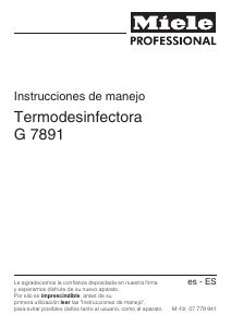 Manual de uso Miele G 7891 Lavavajillas