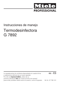 Manual de uso Miele G 7892 Lavavajillas