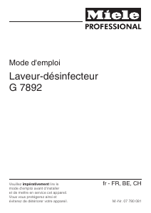 Mode d’emploi Miele G 7892 Lave-vaisselle