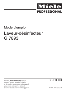 Mode d’emploi Miele G 7893 Lave-vaisselle