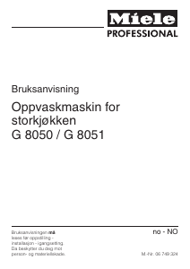 Bruksanvisning Miele G 8050 Oppvaskmaskin