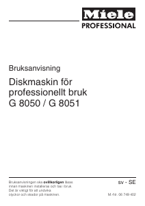 Bruksanvisning Miele G 8050 Diskmaskin