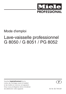 Mode d’emploi Miele G 8050 U Lave-vaisselle