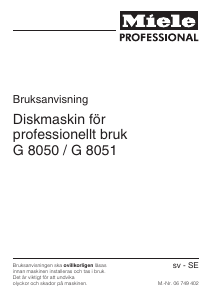 Bruksanvisning Miele G 8051 Diskmaskin
