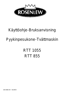 Käyttöohje Rosenlew RTT855 Pesukone