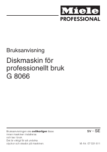 Brugsanvisning Miele G 8066 Opvaskemaskine