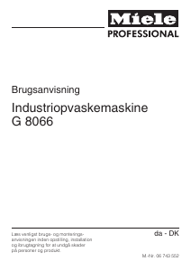 Brugsanvisning Miele G 8066 Opvaskemaskine