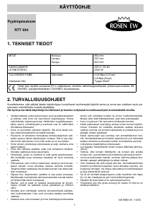 Käyttöohje Rosenlew RTT904 Pesukone