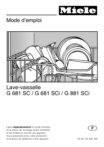 Mode d’emploi Miele G 881 SCi Lave-vaisselle