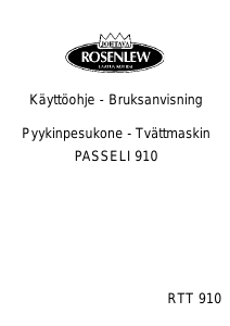 Käyttöohje Rosenlew RTT910 Pesukone