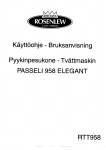 Käyttöohje Rosenlew RTT958-1 Pesukone