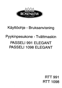 Käyttöohje Rosenlew RTT991 Pesukone