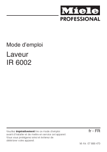 Mode d’emploi Miele IR 6002 AE TA WES Lave-vaisselle