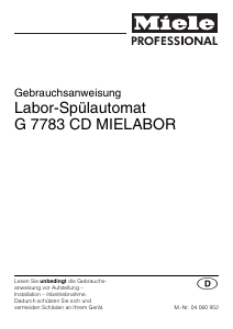 Bedienungsanleitung Miele G 7783 CD Desinfektionsgerät