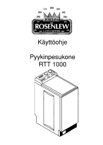 Käyttöohje Rosenlew RTT1000 Pesukone
