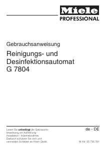 Bedienungsanleitung Miele G 7804 Desinfektionsgerät