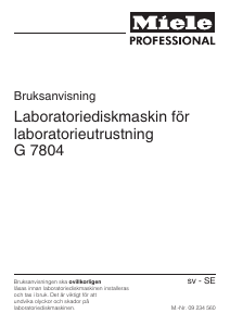 Bruksanvisning Miele G 7804 Desinfektionsskåp