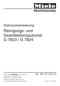 Bedienungsanleitung Miele G 7824 Desinfektionsgerät