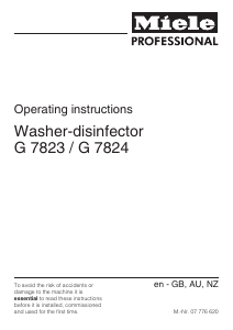 Manual Miele G 7824 Disinfection cabinet