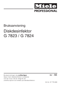 Bruksanvisning Miele G 7824 Desinfektionsskåp