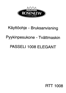 Käyttöohje Rosenlew RTT1008 Pesukone