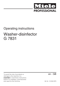 Manual Miele G 7831 Disinfection cabinet