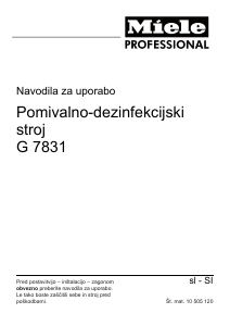 Priročnik Miele G 7831 Omarica za razkuževanje