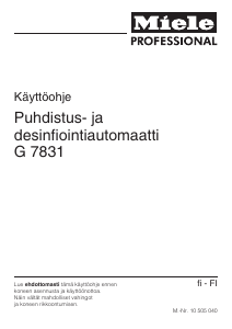 Käyttöohje Miele G 7831 Desinfiointikaappi
