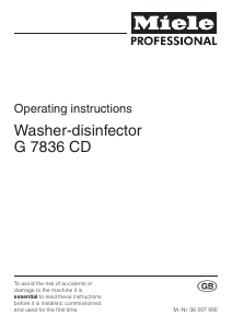 Manual Miele G 7836 CD Disinfection cabinet