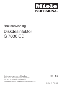 Bruksanvisning Miele G 7836 CD Desinfektionsskåp