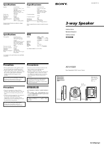 Manual Sony XS-V1333 Car Speaker